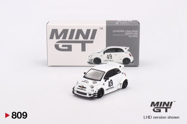 ABARTH 595 Gara White LB-WORKS x Abas Work 1/64
